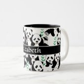 Grafikmuster von Panda Bears zur Personalisierung Zweifarbige Tasse (VorderseiteRechts)