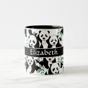Grafikmuster von Panda Bears zur Personalisierung Zweifarbige Tasse