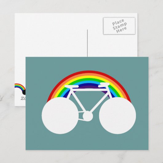 Grafikrad und Regenbogen Postkarte (Vorne/Hinten)