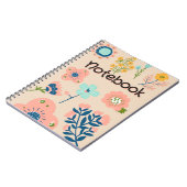 Grafikrosa blaue Blume Design Notizblock (Linke Seite)