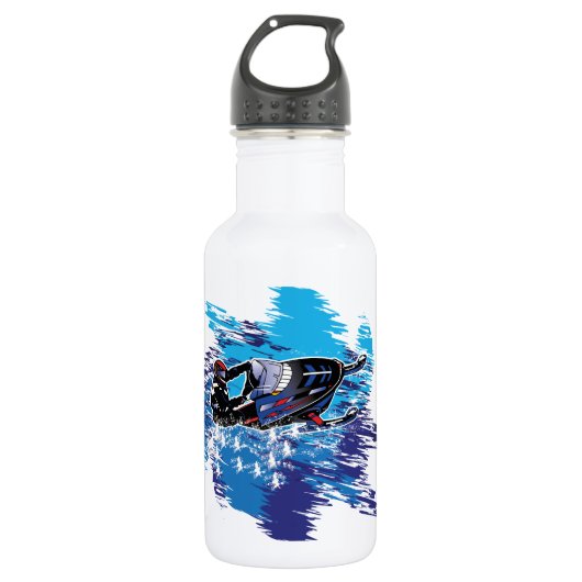 Grafikschneemobil Edelstahlflasche (Vorderseite)