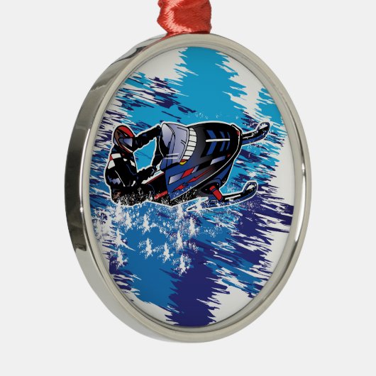 Grafikschneemobil Silbernes Ornament (Rechts)