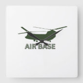 Grafikuhr auf AIR BASE, militärisch Inspiriert Quadratische Wanduhr (Vorderseite)