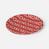 GRAFIKVALENTINTAG XOXO ROTE PAPIERPLATTE PAPPTELLER (Schrägansicht)