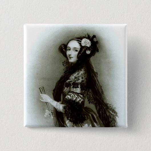 Gräfin AugustaAda Byron von Lovelace Button (Vorderseite)