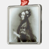 Gräfin AugustaAda Byron von Lovelace Silbernes Ornament (Links)