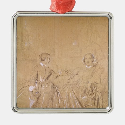 Gräfin-Charles d'Agoult und ihre Tochter Silbernes Ornament (Vorne)