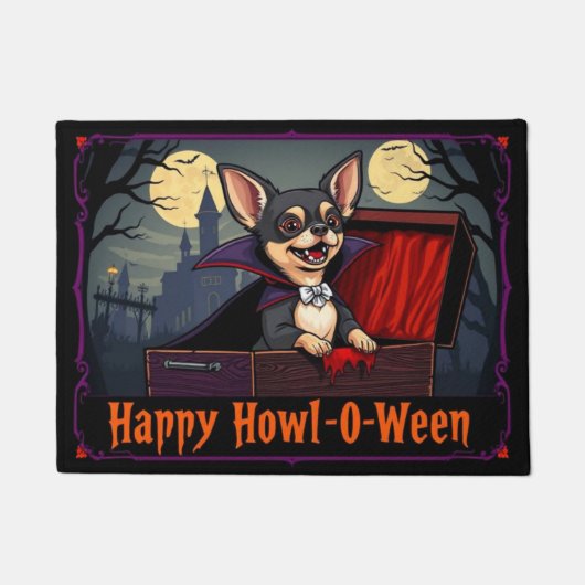 Gräfin Chihuahua Frohes Howl-O-Ween Fußmatte (Vorderseite)