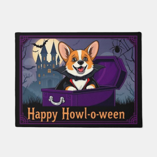 Gräfin Corgi Frohes Heul-o-ween Fußmatte (Vorderseite)