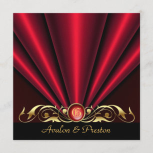 Gräfin-rote Silk Versammlungs-Goldrolle-Einladung Einladung