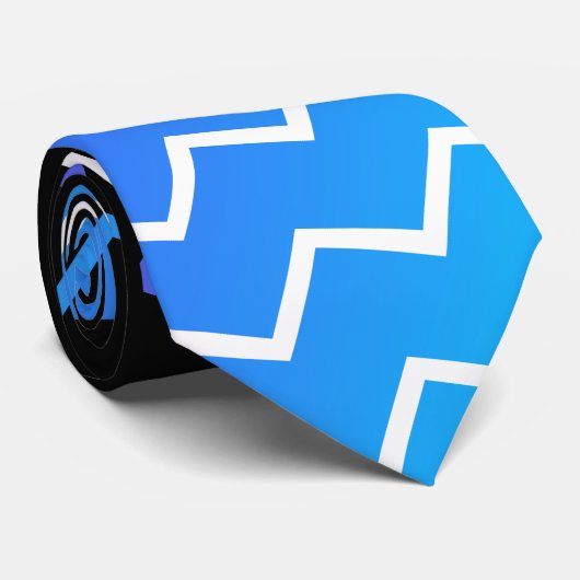 Grafisch-blaue Krawatte (Gerollt)