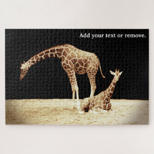 Grafisch-braunes Foto afrikanischer Giraffen, Puzzle