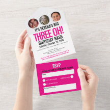 Grafisch-rosa Foto umkreist 30. Geburtstag