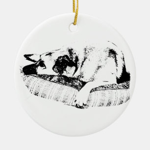 Grafisch ruhig, kühner Lounge-Start Keramik Ornament