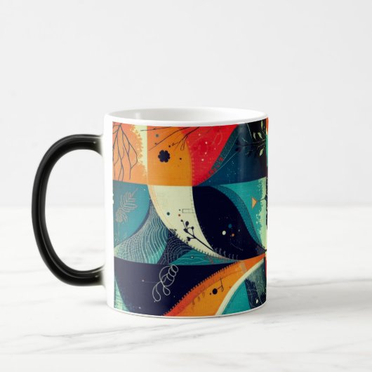 Grafische Abstraktionsmorphing-Tasse Verwandlungstasse (Links)