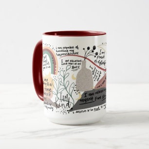 Grafische Affirmations für die positive Liebe Tasse