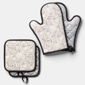 Grafische Äpfel. Ofenhandschuh & Topflappen-Set (Vorderseite/Rückseite)