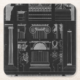 Grafische Architektur IV Rechteckiger Pappuntersetzer