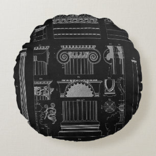 Grafische Architektur IV Rundes Kissen