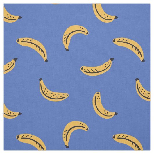 Grafische Bananen auf hellblauem Hintergrund Stoff (Muster)
