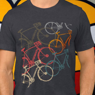 Grafische Bikes / Fahrräder, schwarze Heder Tri-Blend Shirt