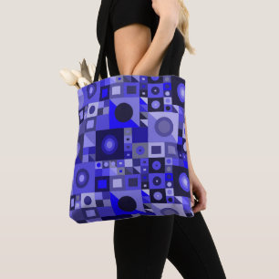 Grafische blaue farbenfrohe Liebe für moderne Frau Tasche