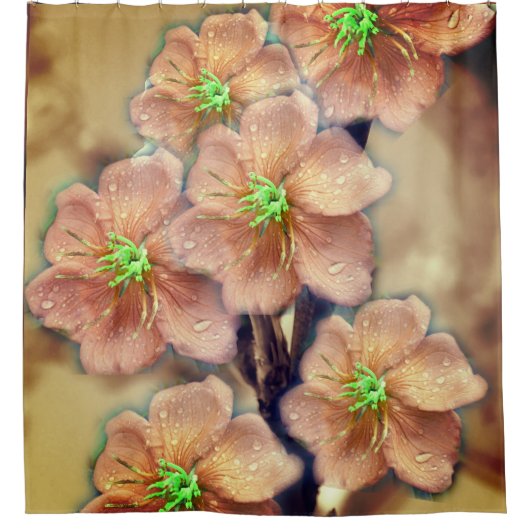 Grafische Blume Duschvorhang (Vorderseite)