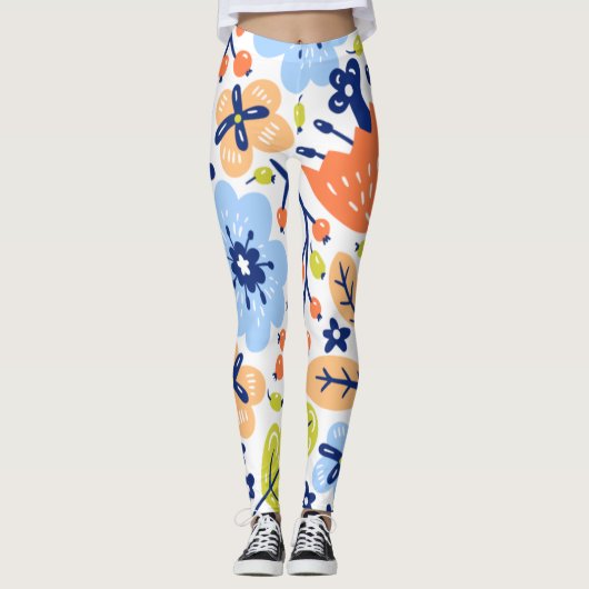 Grafische Blume - enge Leggings (Vorderseite)