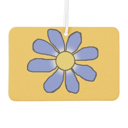 Grafische Blume Rosa/Blau Wiedersichtbar Autolufterfrischer (Rückseite)