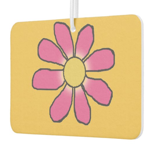 Grafische Blume Rosa/Blau Wiedersichtbar Autolufterfrischer (Links)