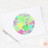 Grafische Blume Runder Aufkleber (Umschlag)