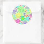 Grafische Blume Runder Aufkleber (Tasche)