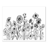 Grafische Blume, schwarz Gummistempel (Prägung)