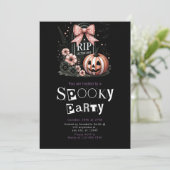 Grafische Blume Schwarz Modernes Minimalistisches  Einladung (Stehend Vorderseite)