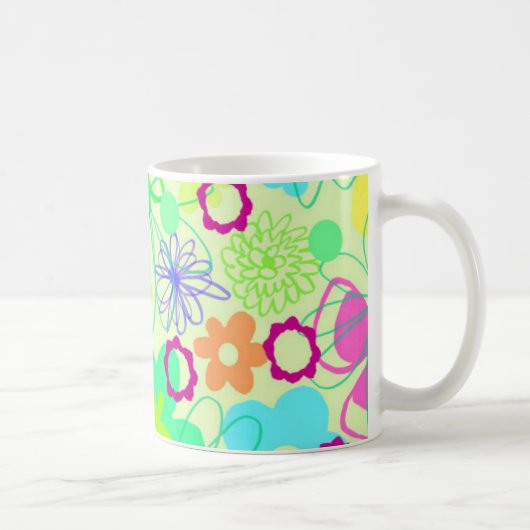 Grafische Blumen Kaffeetasse (Rechts)