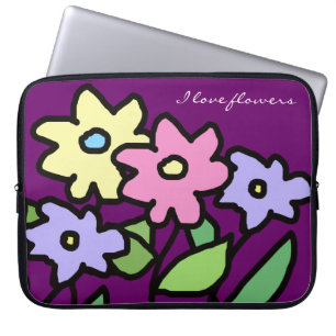 grafische Blumen Laptopschutzhülle