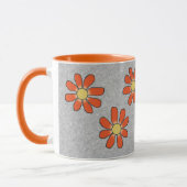 Grafische Blumen-orange Grau Tasse (Links)