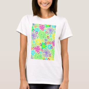 Grafische Blumen T-Shirt