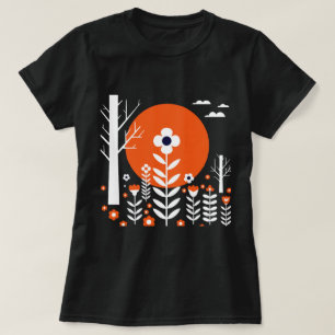 Grafische Darstellung einer nächtlichen Landschaft T-Shirt
