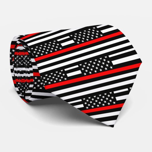 Grafische Dekoration der American Thin Red Line au Krawatte (Gerollt)