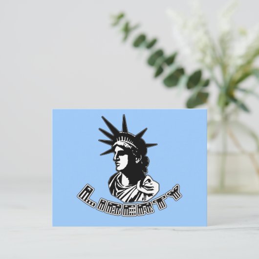 Grafische Designstatue von Liberty Products Postkarte (Stehend Vorderseite)