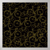 Grafische Fahrräder auf der schwarzen Kunst Poster (Vorne)