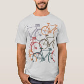Grafische Fahrräder/Fahrradfahrer T-Shirt (Vorderseite)