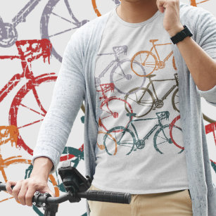 Grafische Fahrräder/Fahrradfahrer T-Shirt