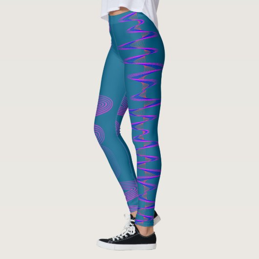 Grafische, fette Wellenformen Leggings (Links)