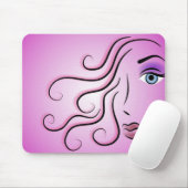 Grafische Frau Mousepad (Mit Mouse)