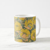 Grafische Frühlingstrollius-Blume Kaffeetasse (VorderseiteRechts)