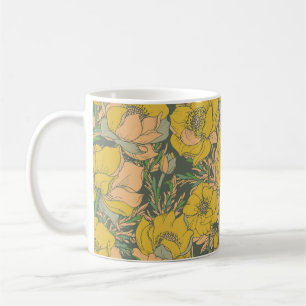 Grafische Frühlingstrollius-Blume Kaffeetasse