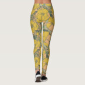 Grafische Frühlingstrollius-Blume Leggings (Rückseite)
