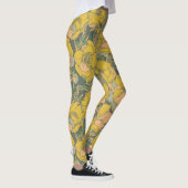 Grafische Frühlingstrollius-Blume Leggings (Rechts)